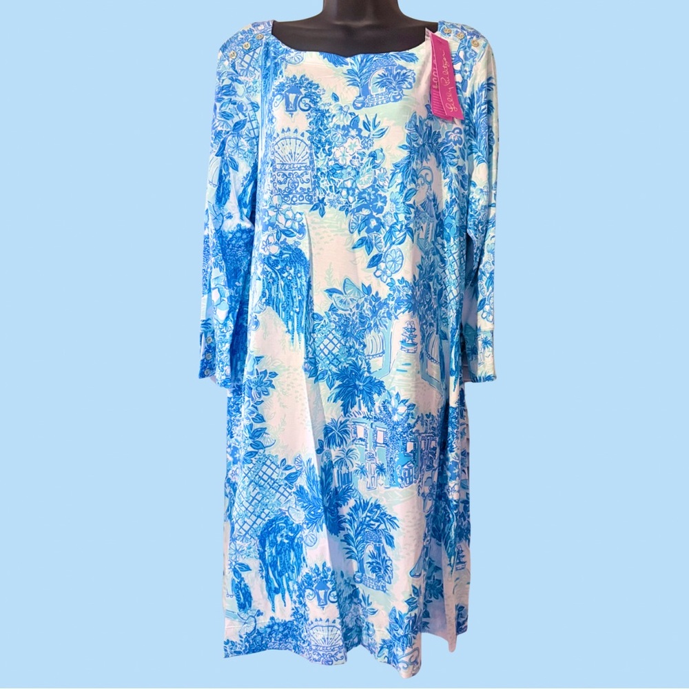 Lilly Pulitzer Sophie Shift Dress • Toile Me About It Print • UPF50+ - Picture 3 of 5